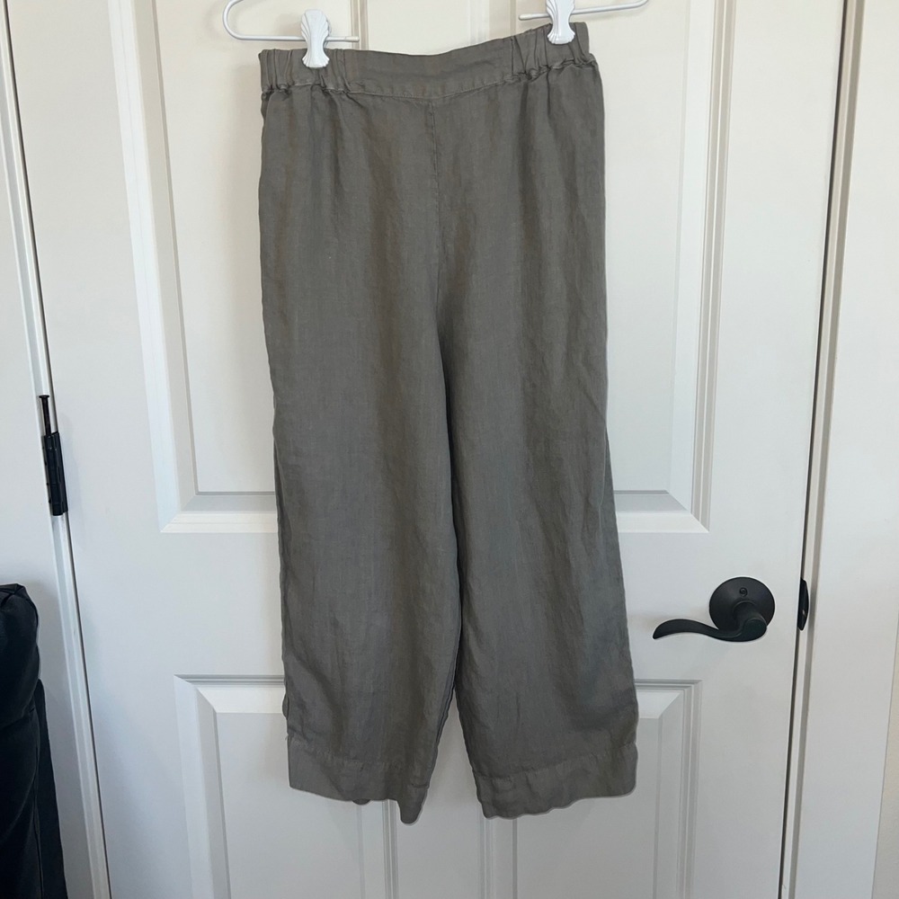 CP Shades 100% Linen Cropped Pull On Pants Size Small‎